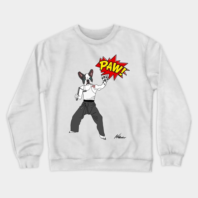 PAW POW Karate Dog Crewneck Sweatshirt by notsniwart